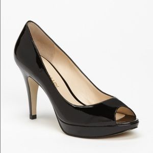 Enzo Angiolini black peep toe pumps